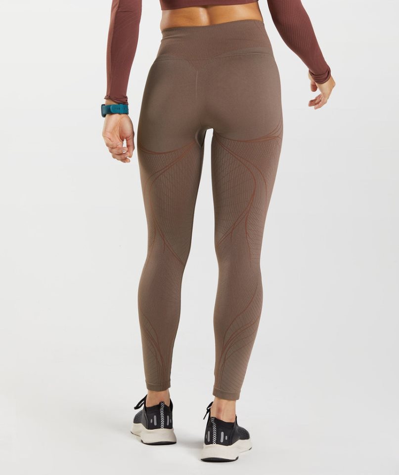 Women's Gymshark Apex Seamless Leggings Dark Brown | NZ 5TWUPB